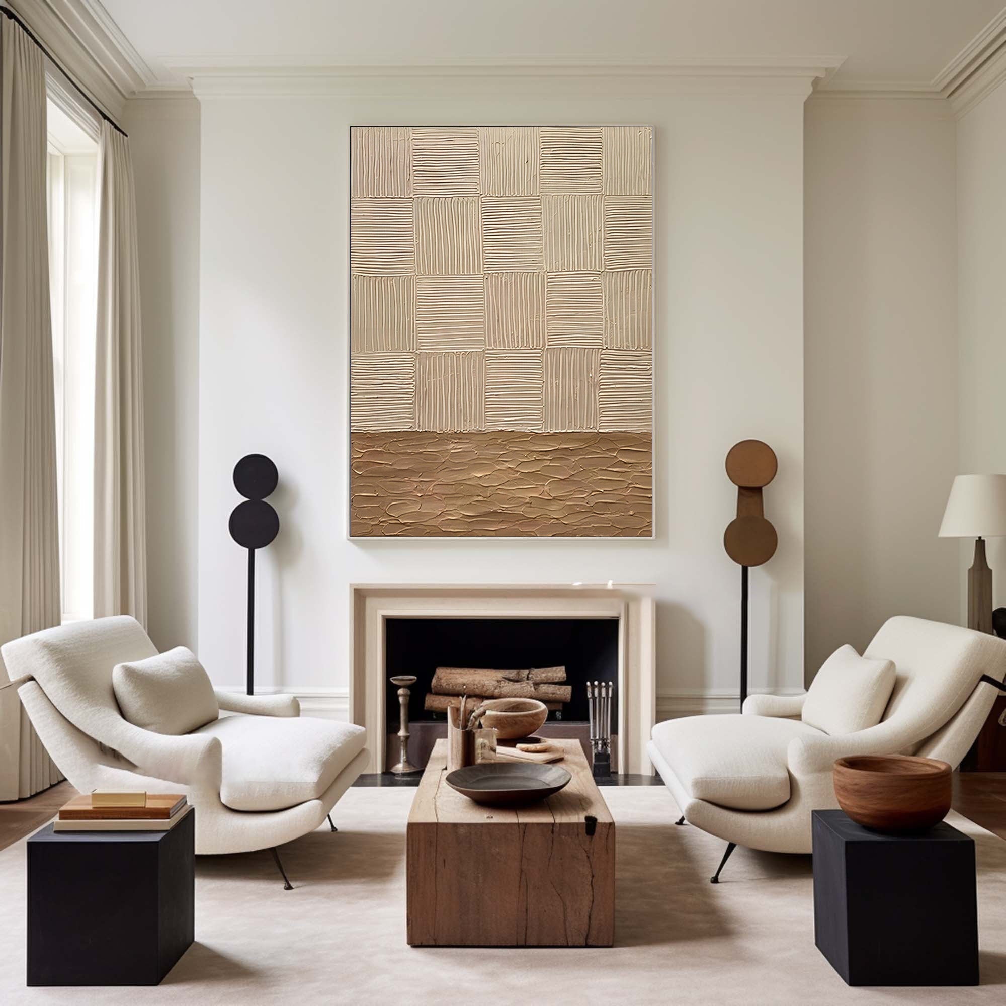 Wabi Sabi Inspired Textured Abstract Wall Art for Modern Living Room and Bedroom Decor #TX038