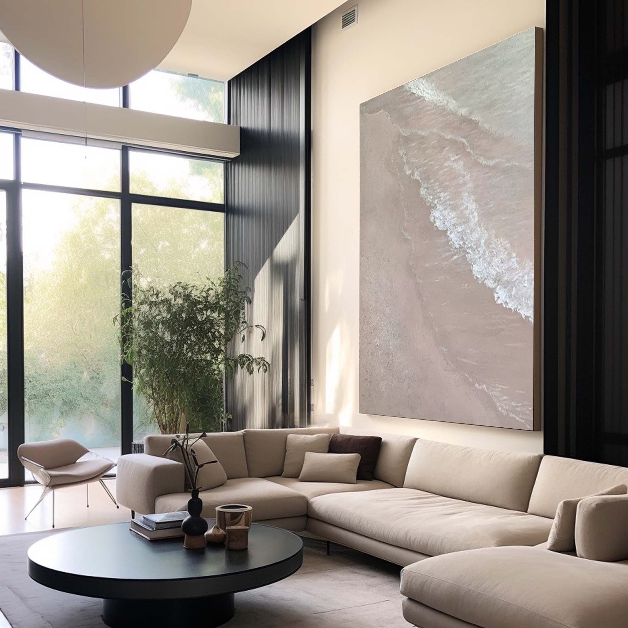 WabiSabi Wall Art Abstract Beach Texture Painting for Modern Living Room Decor #TX150