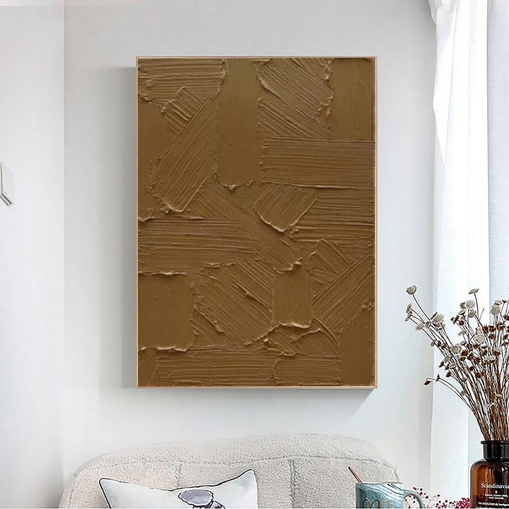 Wabi Sabi Textured Wall Art Framed for Minimalist and Contemporary Home Decor #TX123