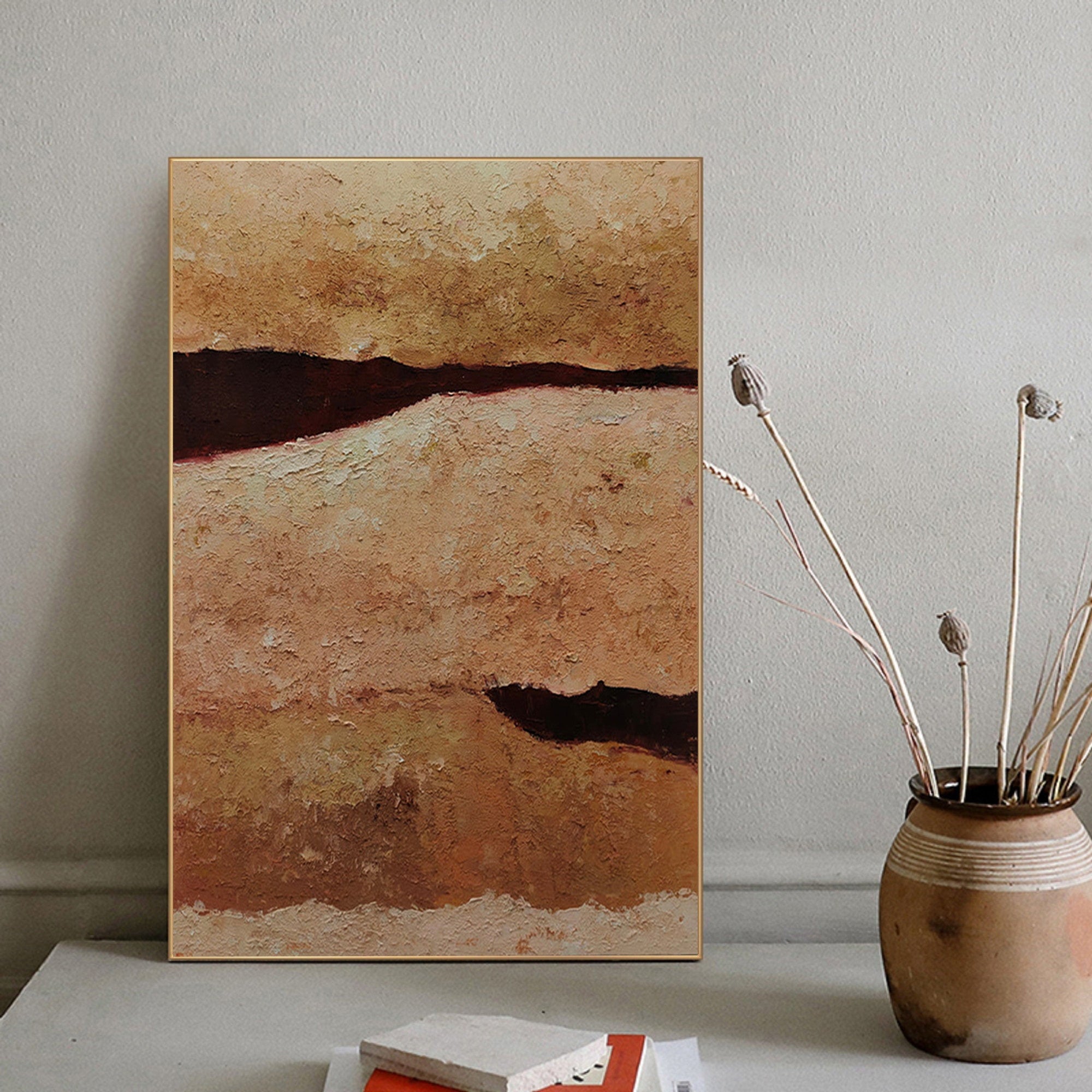 Wabi Sabi Inspired Textured Abstract Art for Living Room and Bedroom Wall Decor #TX039