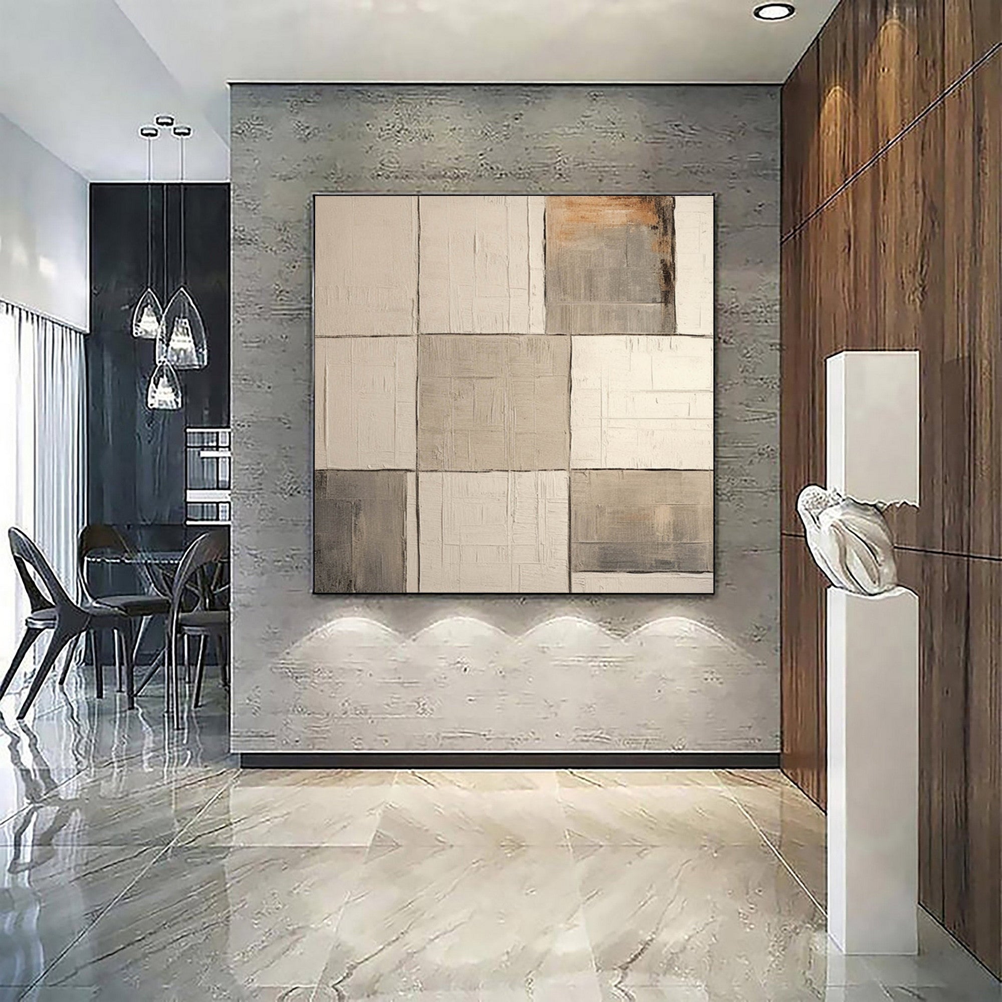 Wabi Sabi Textured Abstract Wall Art for Modern Living Room and Dining Room #TX264