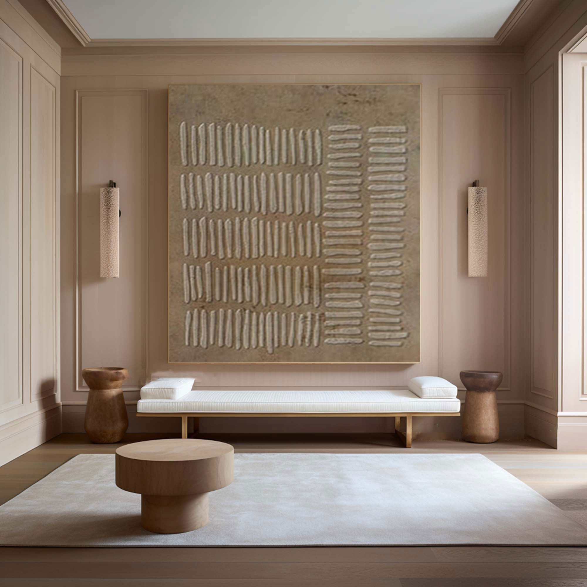 WabiSabi Wall Art Abstract Painting with Textured Design for Home and Office Decor #TX015