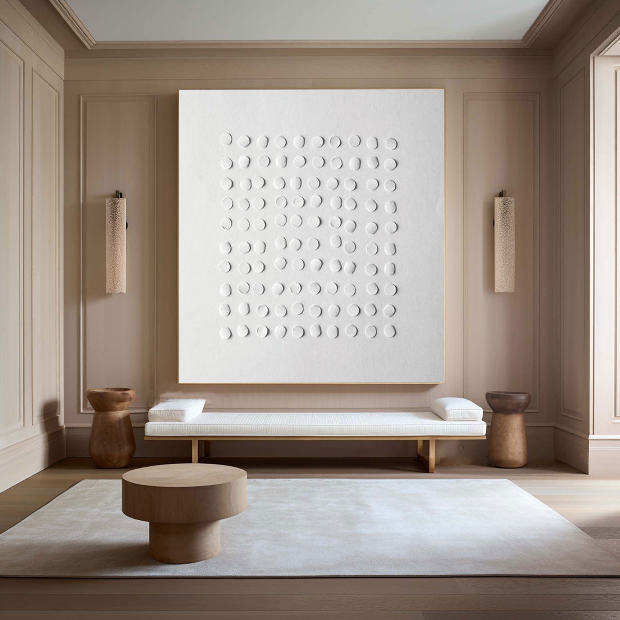 WabiSabi Minimalist Circular Textured Wall Art for Large Wall Spaces #TX181