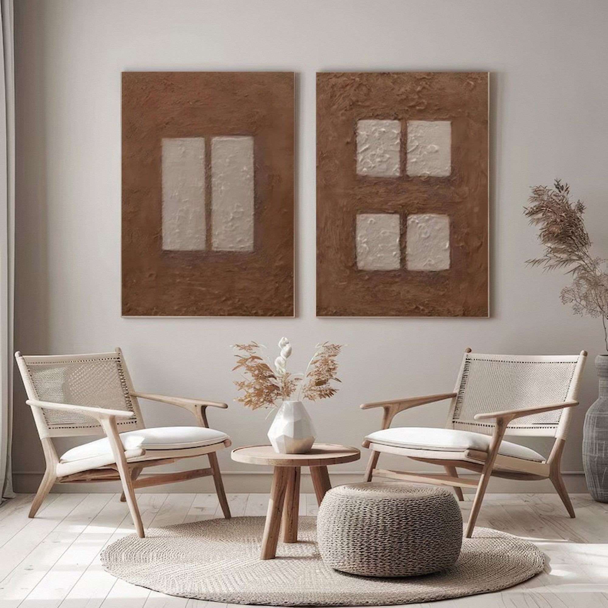 Minimalist Textured Wall Art Set for Modern Home Interiors  #APS1071