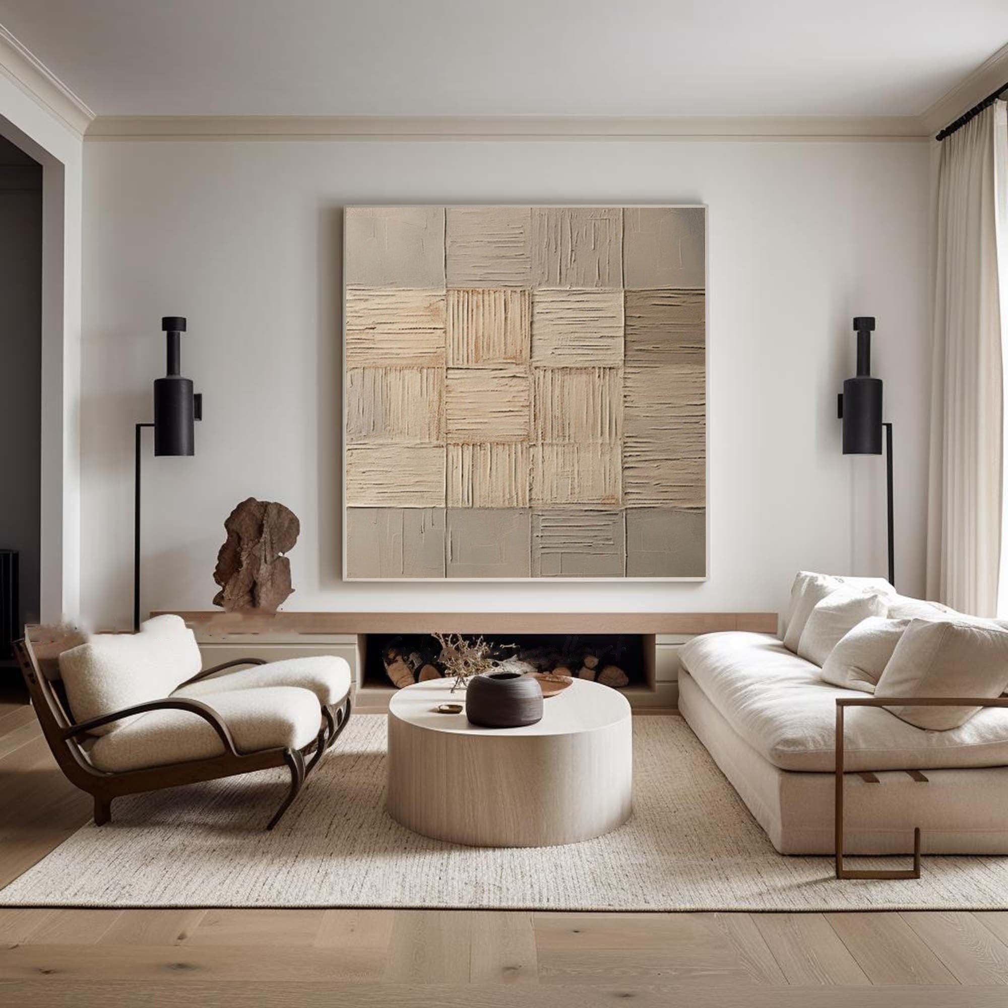 Wabi Sabi Textured Abstract Wall Art for Modern Living Room and Dining Area #TX258