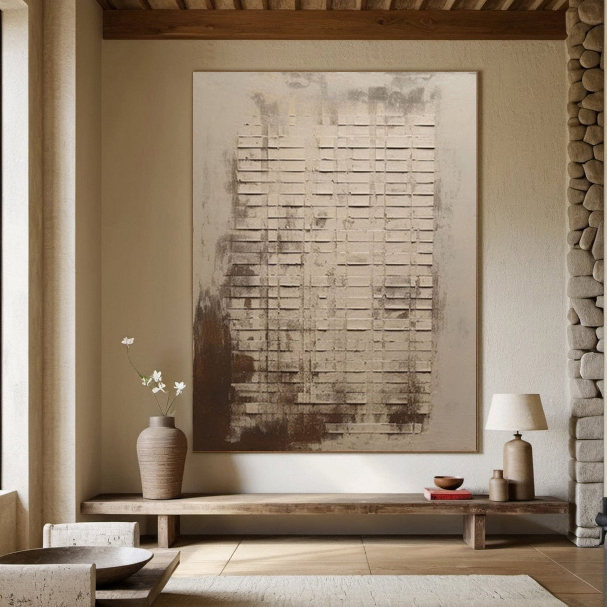 Wabi Sabi Abstract Textured Wall Art for Modern Living Room and Dining Area #TX306