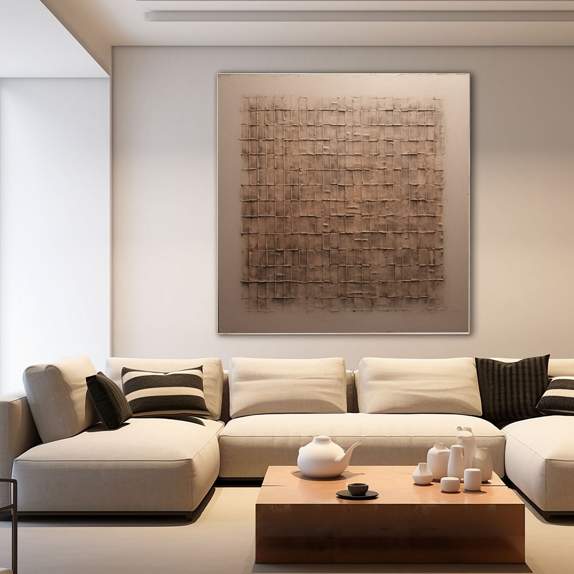 Wabi Sabi Wall Art Abstract Textured Canvas for Contemporary Living Room #TX240