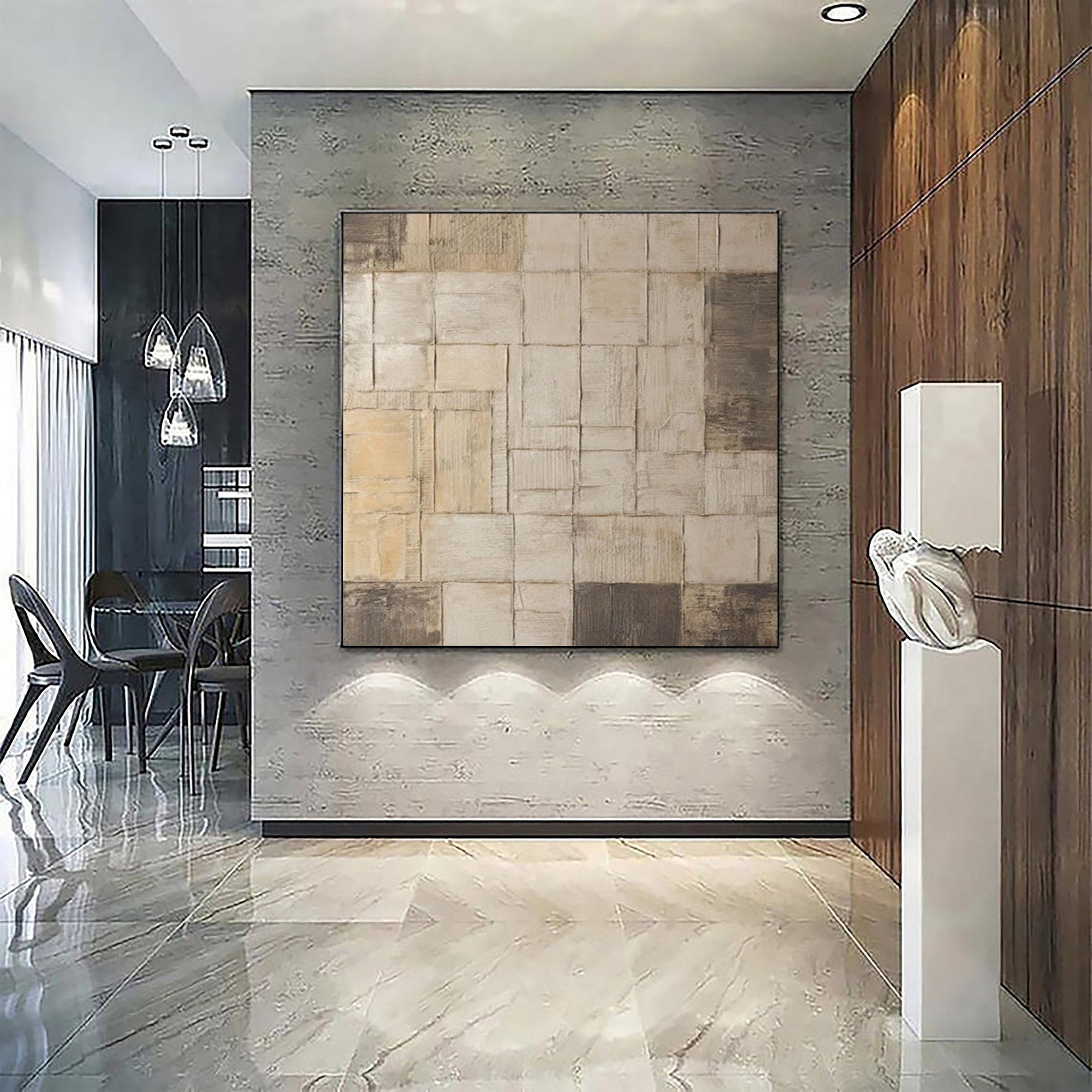 Wabi Sabi Textured Abstract Wall Art for Modern Living Room and Dining Area #TX254