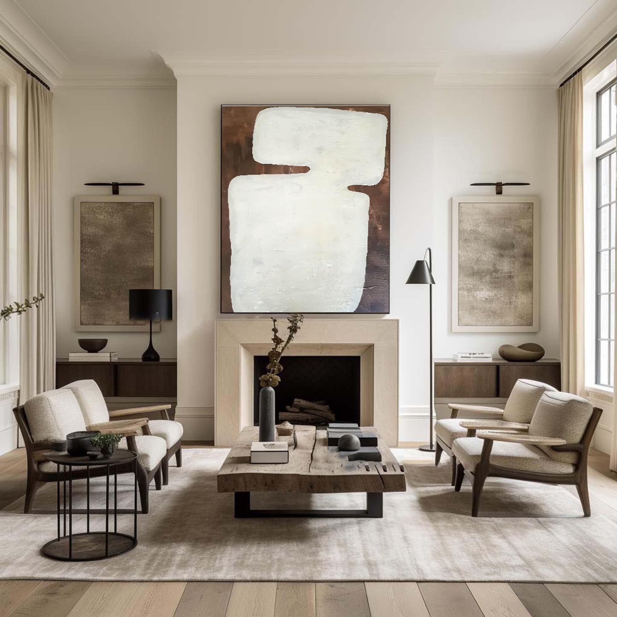 WabiSabi Minimalist Abstract Painting for Modern Home Decor #TX203