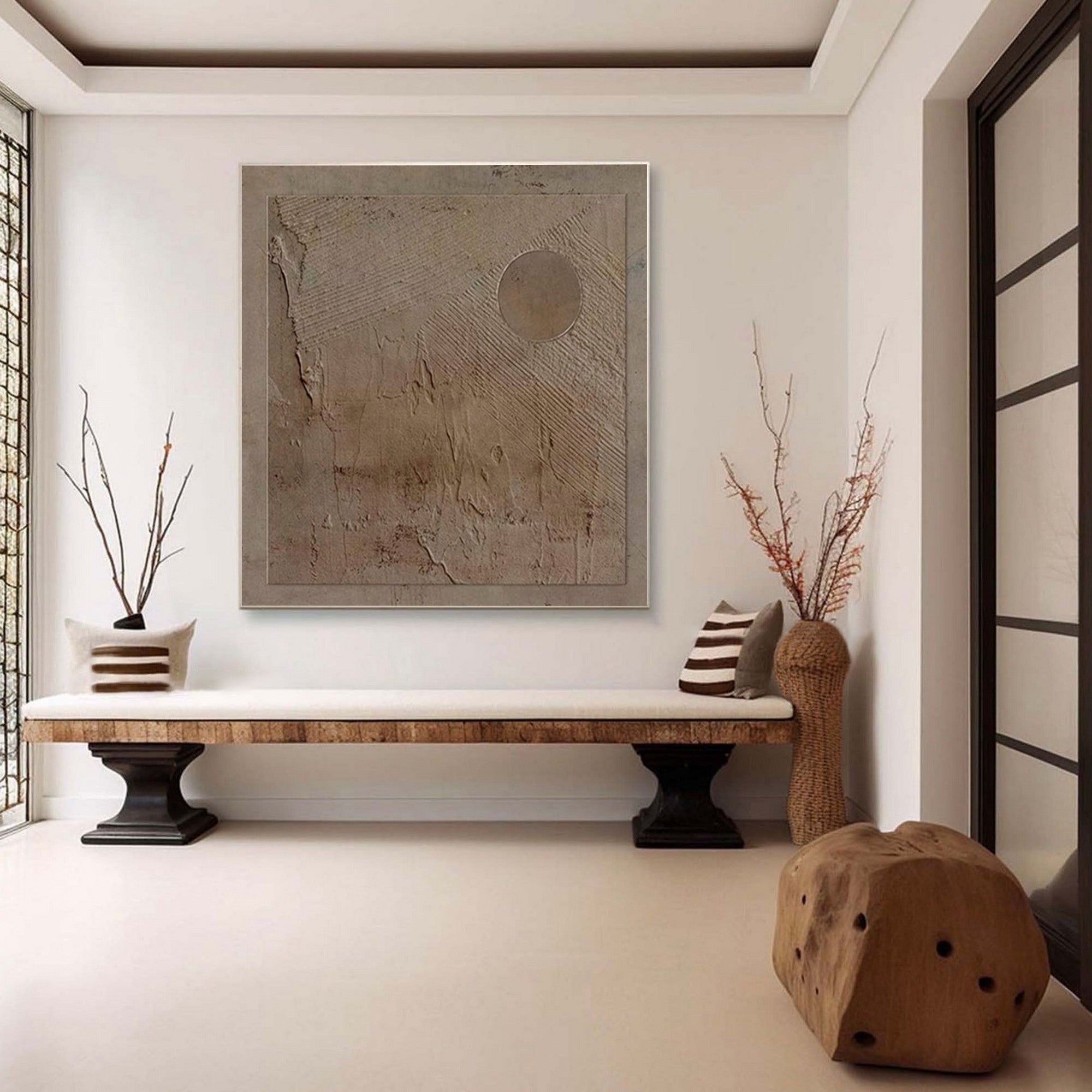 WabiSabi Wall Art Abstract Textured Painting for Modern Home and Office Decor #TX021