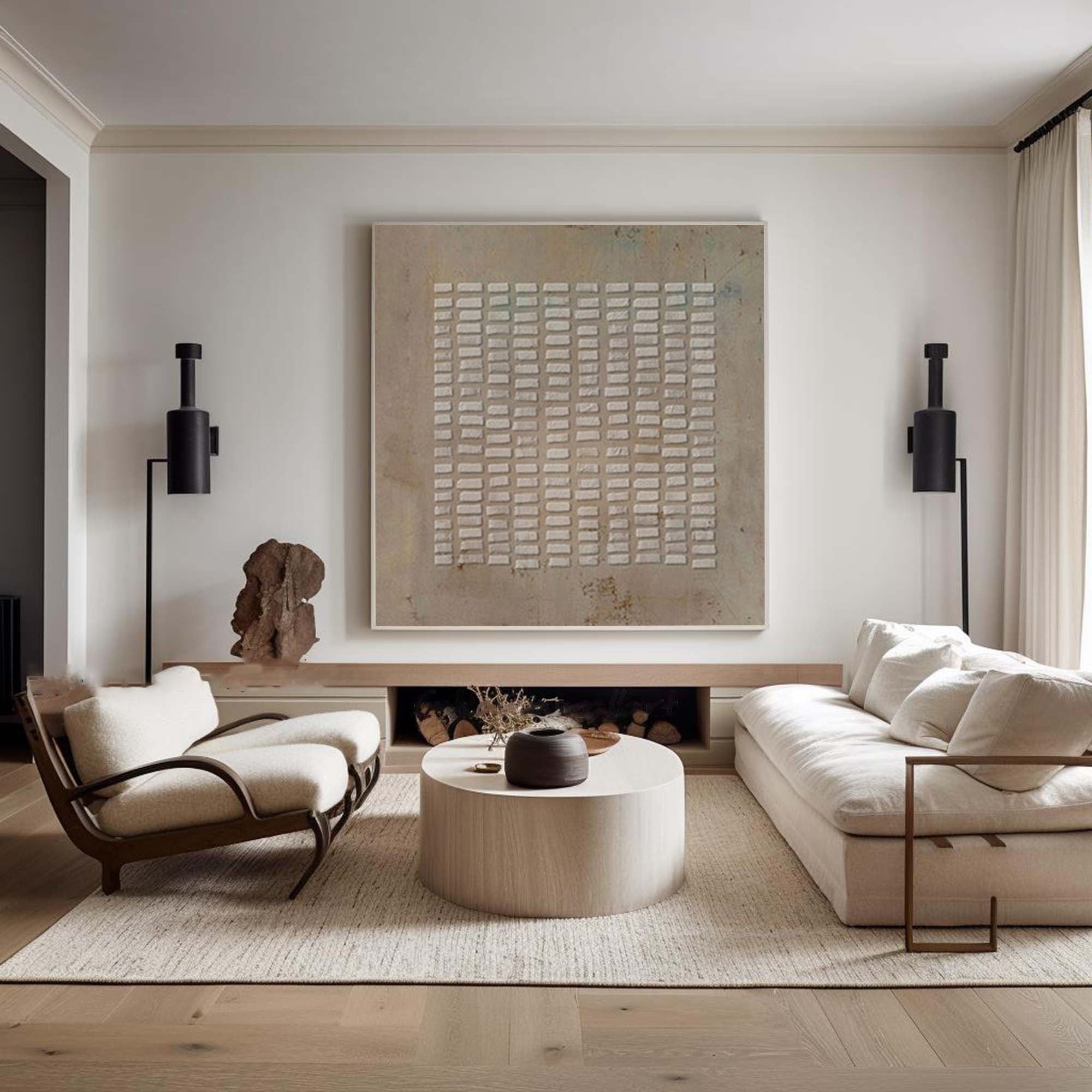 WabiSabi Wall Art Abstract Textured Painting for Living Room and Office Decor #TX013