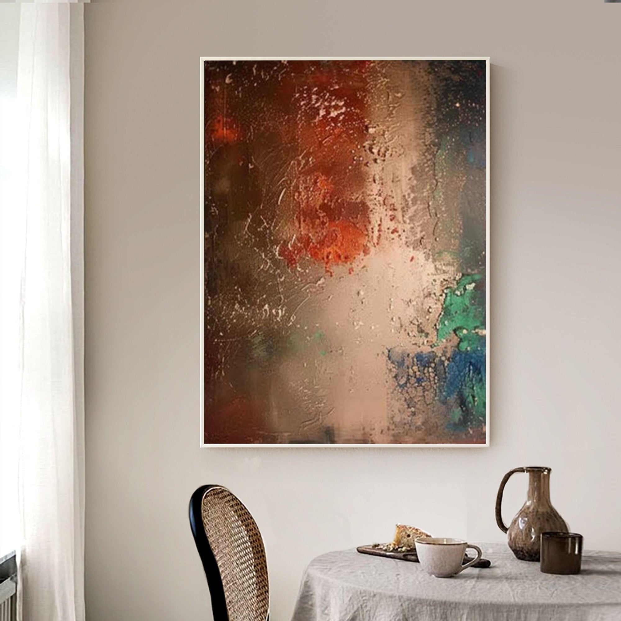 Wabi Sabi Abstract Art with Texture for Contemporary Living Room and Dining Area Decor #TX322