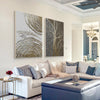 Abstract Metal Wall Art with Gold Tree and Ripple Design for Modern Wall Decor #SP011