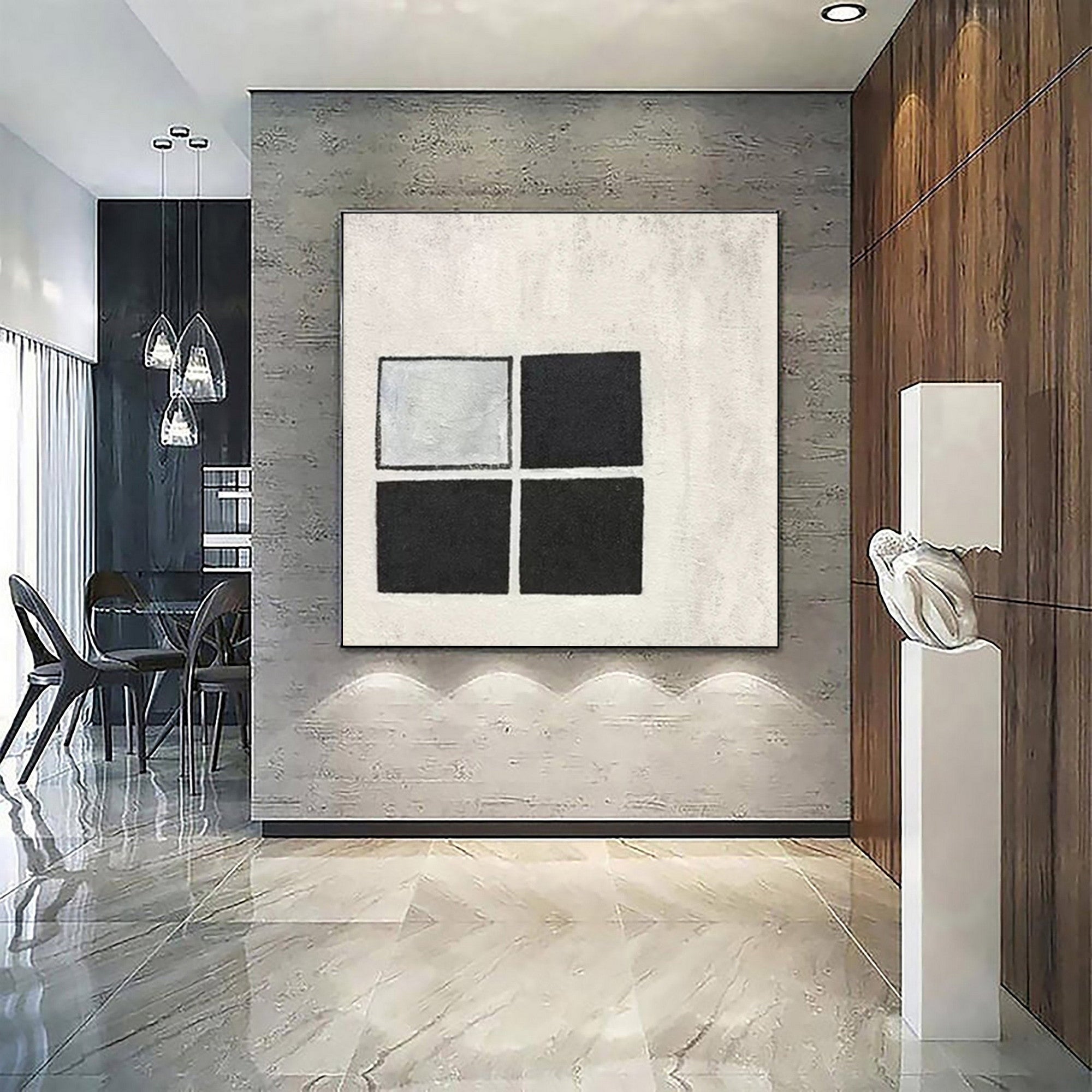 WabiSabi Wall Art Abstract Textured Painting for Modern Living Room or Bedroom Decor #TX162