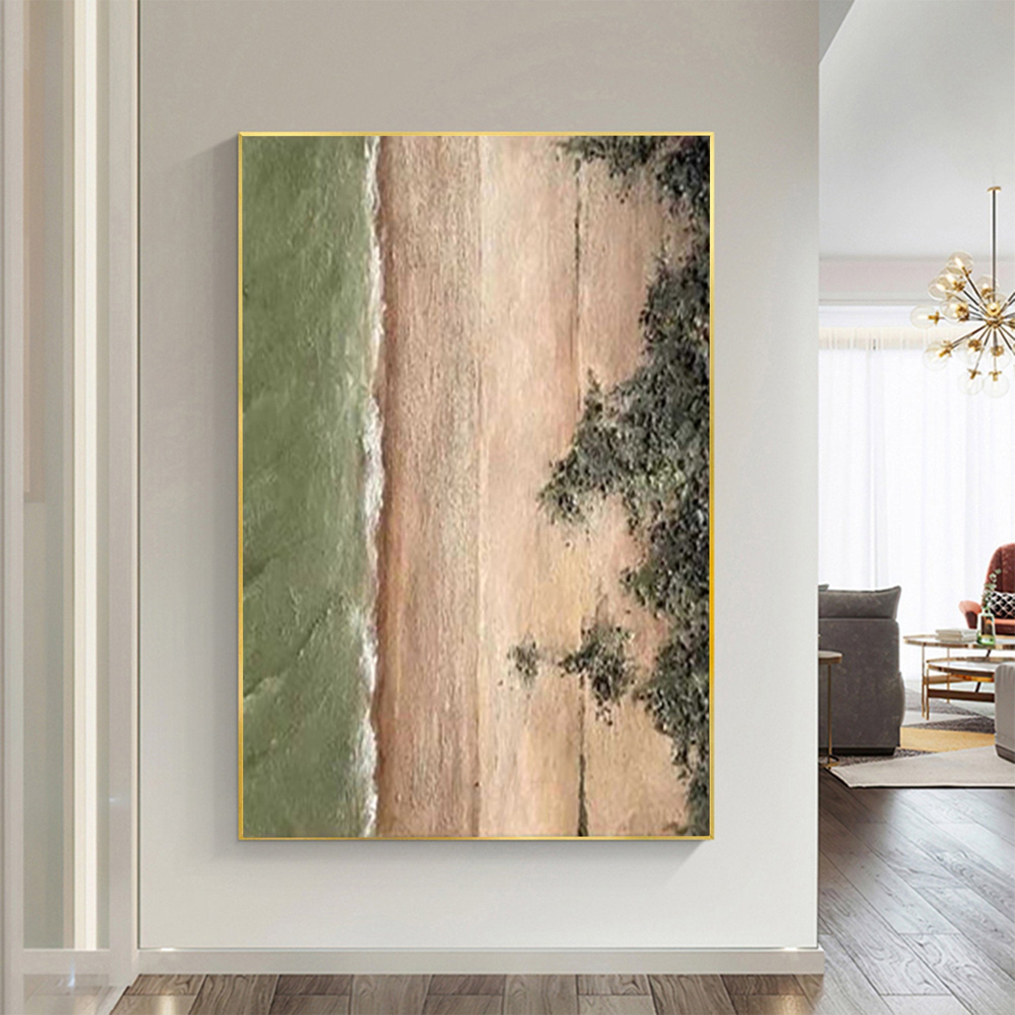 Wabi Sabi Wall Art Textured Beach Landscape for Modern Home Decor #TX217
