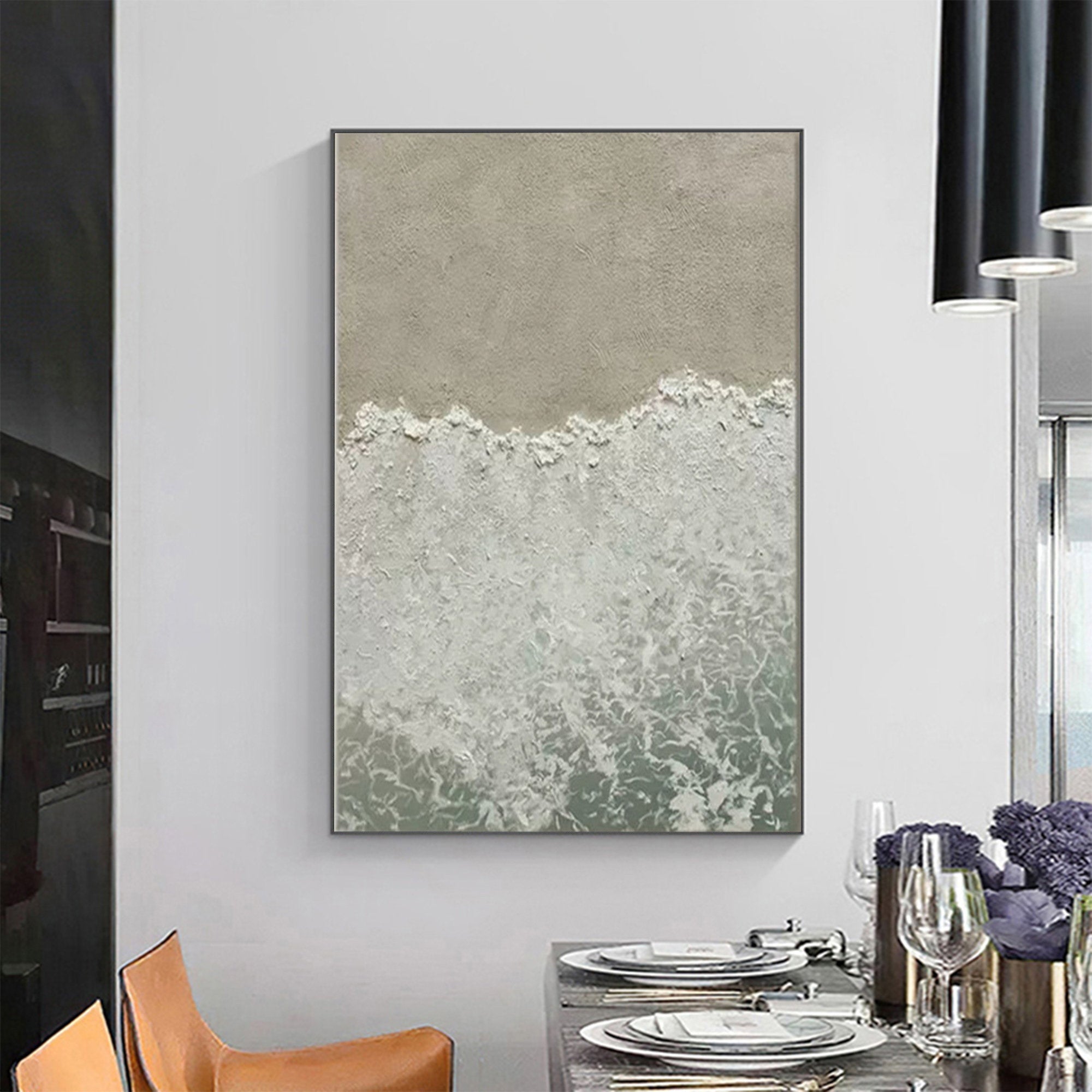 Wabi Sabi Minimalist Textured Wall Art Framed for Contemporary Home Aesthetic #TX124