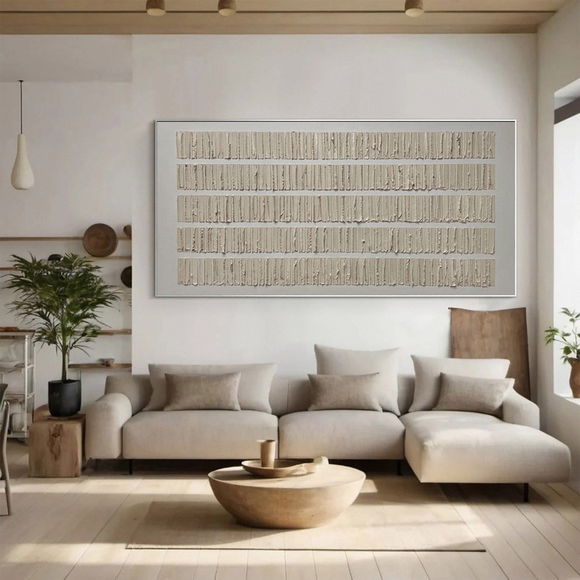 Wabi Sabi Inspired Textured Abstract Wall Art for Contemporary Living Room Decor #TX071