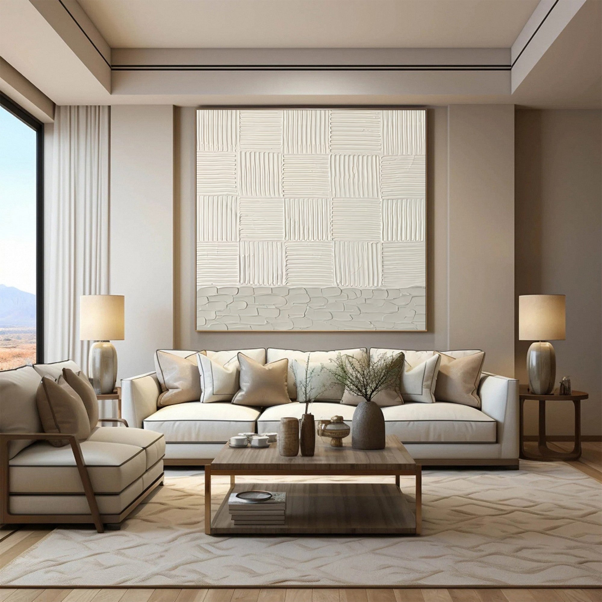 Textured Wabi Sabi Abstract Painting for Living Room and Bedroom Wall Decor #TX048